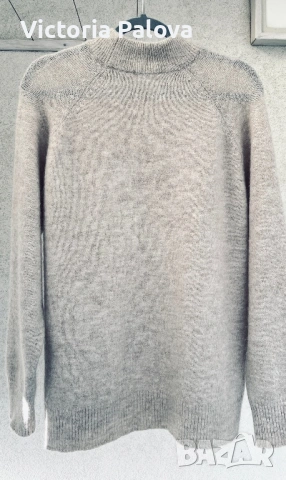 SELECTED FEMME премиум пуловер от вълна и алпака , луксозен бежов нюанс, снимка 5 - Блузи с дълъг ръкав и пуловери - 53559227