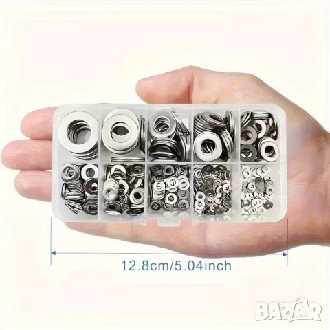 180 бр. комплект неръждаеми шайби, полирана повърхност, размери M2-M10, снимка 6 - Друга електроника - 53099558