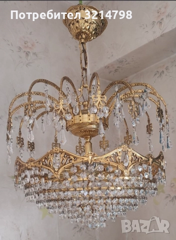 Антикварен кристален полилей 