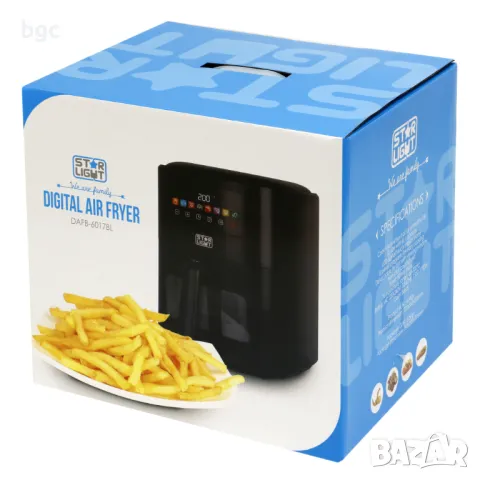 Нов Цифров Фритюрник с Горещ Въздух Star-Light Airfryer 6-та Серия , 1700W, 6 л, снимка 4 - Фритюрници - 46910489