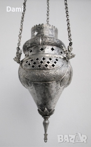 Старинно кандило сребро 19 век, снимка 4 - Антикварни и старинни предмети - 52948623