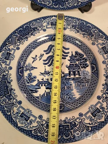 две чинии английски порцелан Old Willow   25/2, снимка 4 - Чинии - 50050705