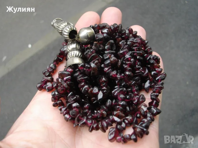 СТАР ГЕРДАН КОЛИЕ ЕСТЕСТВЕНИ ГРАНАТИ ГРАНАТ , снимка 7 - Антикварни и старинни предмети - 49764912