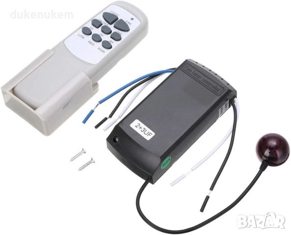 Универсално дистанционно за таванен вентилатор, с приемник, таймер и контрол на светлина и скорости