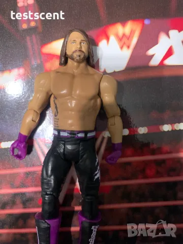 Екшън фигура WWE AJ Styles Ей Джей Стайлс Mattel Basic Figure играчка лилав, снимка 2 - Колекции - 48502877