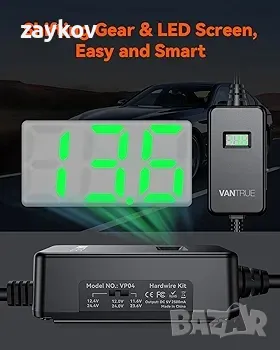 VANTRUE 10ft USB OBD тип C захранващ кабел с LED дисплей, снимка 3 - Друга електроника - 46840749