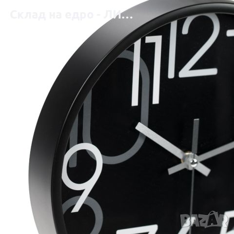 Стенен часовник Liberta, Матов, Черен, 30 см, снимка 3 - Стенни часовници - 45702090