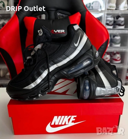 !НОВИ! Nike Air Max 95 | Black/Silver | + КУТИЯ, снимка 3 - Маратонки - 54167549