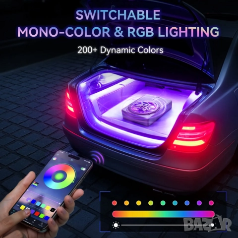 Компактен 10” автомобилен 800W(peak) активен субуфер с RGB амбиентна подсветка с дистанционно, снимка 7 - Аксесоари и консумативи - 52822364