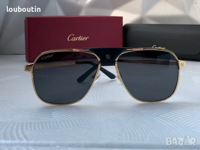 Cartier мъжки слънчеви очила с кожа, снимка 5 - Слънчеви и диоптрични очила - 50741509