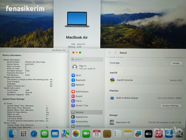 13.3' Apple MacBook Air M1 2020 Space Grey - 8GB RAM/256GB SSD/Бат 12ч., снимка 6 - Лаптопи за работа - 52848169