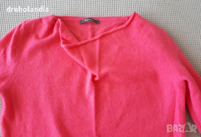 Дамски цикламен вълнен пуловер Esprit – 38 / М, снимка 3 - Блузи с дълъг ръкав и пуловери - 51811391