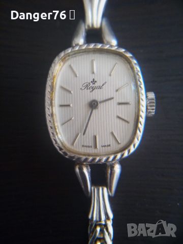 Швейцарски дамски посребрен часовник ROYAL, снимка 2 - Дамски - 46347442