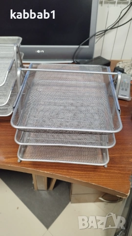 Поставка за документи - Метален органайзер за документи с 3 рафта, снимка 10 - Органайзери за бюро - 53117814