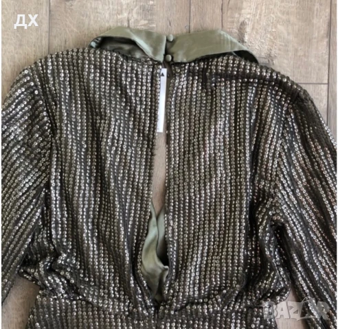 Тъмно зелена рокля ASOS с етикет, снимка 3 - Рокли - 51197696