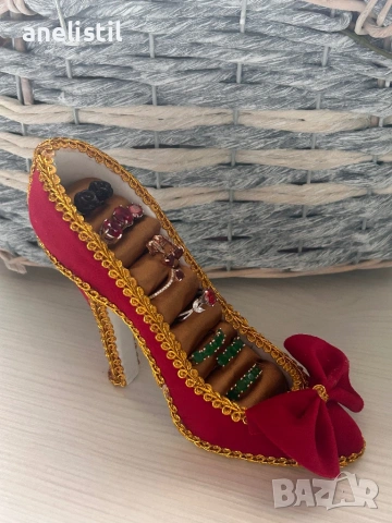 Ръчно изработена поставка за бижута – елегантна обувка на ток , снимка 3 - Други - 54168767