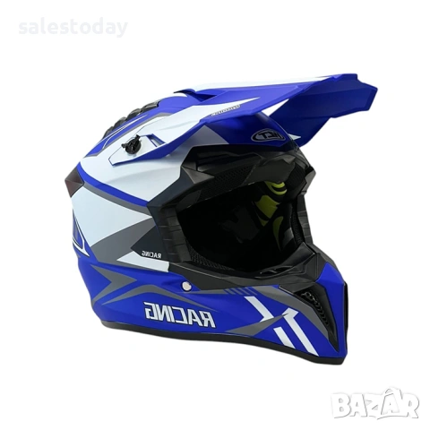Кросова Каска за Мотокрос и Ендуро, Cross Helmet, Blue, снимка 7 - Аксесоари и консумативи - 53910051