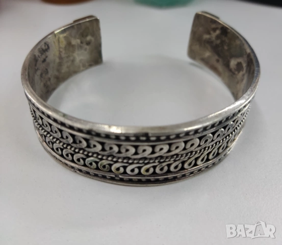 Масивна сребърна гривна ръчна изработка Mexico+подарък кутия за бижута, снимка 9 - Гривни - 53064577