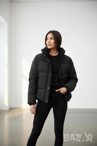 MANGO уникално дамско черно  зимно яке , снимка 6 - Якета - 43635838