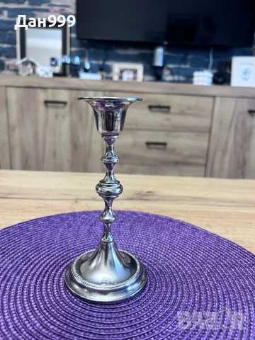 Уникално красив посребрен свещник, снимка 4 - Антикварни и старинни предмети - 53350634