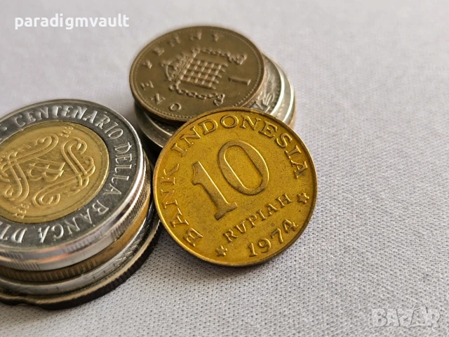 Монета - Индонезия - 10 рупии | 1974г., снимка 2 - Нумизматика и бонистика - 51316082