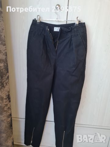 Черен панталон с висока талия, снимка 1 - Панталони - 46214881