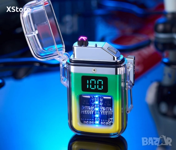 Елегантна прозрачна ветроустойчива запалка с LED светлинки, снимка 4 - Други стоки за дома - 50548465