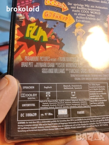 Cool World - рядко издание Brad Pitt Kim Basinger DVD, снимка 3 - DVD филми - 53736226