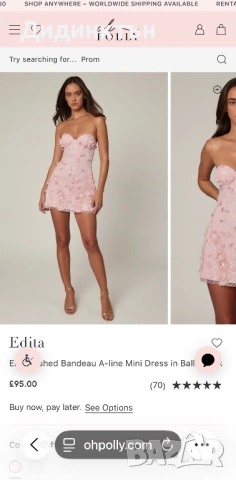 Официална къса рокля от Oh Polly, снимка 5 - Рокли - 53840984