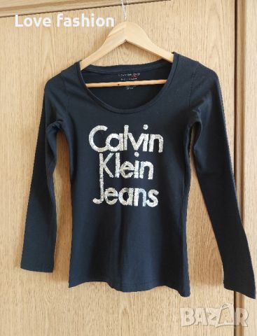Оригинална черна блуза Calvin Klein Jeans , снимка 1 - Блузи с дълъг ръкав и пуловери - 45112240
