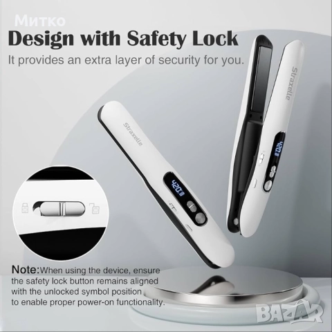 Мини преса за коса, 2 в 1 безжична преса за коса и маша за пътуване, акумулаторна преса 5000mAh,, снимка 2 - Преси за коса - 52811595