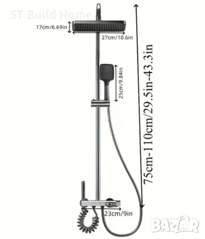 Дигитална душ глава с LED светлина и луксозен дизайн, снимка 8 - Душове - 50896992