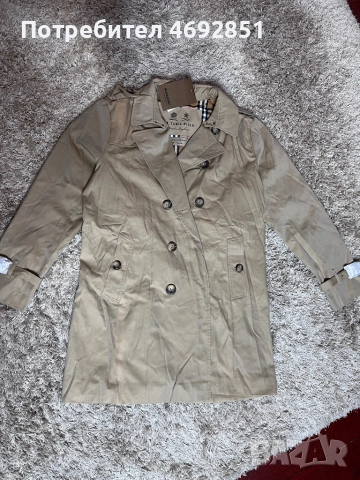 Елегантен дамски тренч – класически модел, вдъхновен от Burberry, снимка 4 - Якета - 52908698