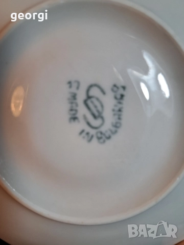 чаша за кафе с чинийка стар български порцелан с рози 28/5, снимка 8 - Чаши - 51970752