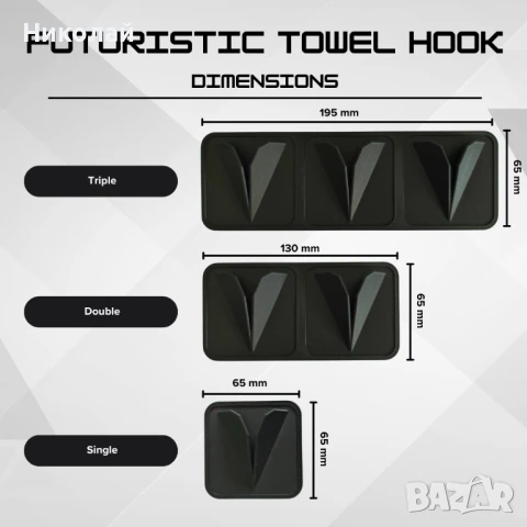 Гравитационна закачалка за кърпи | За кухня и баня | Лесен монтаж, снимка 5 - Закачалки - 50569786