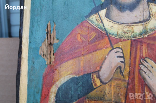 Стара Българска икона Христос Пантократор, снимка 6 - Антикварни и старинни предмети - 51151253
