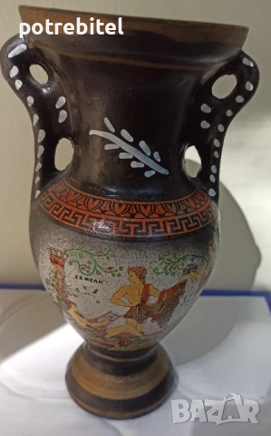 Керамична ваза с гръцки мотиви, снимка 3 - Декорация за дома - 51100719