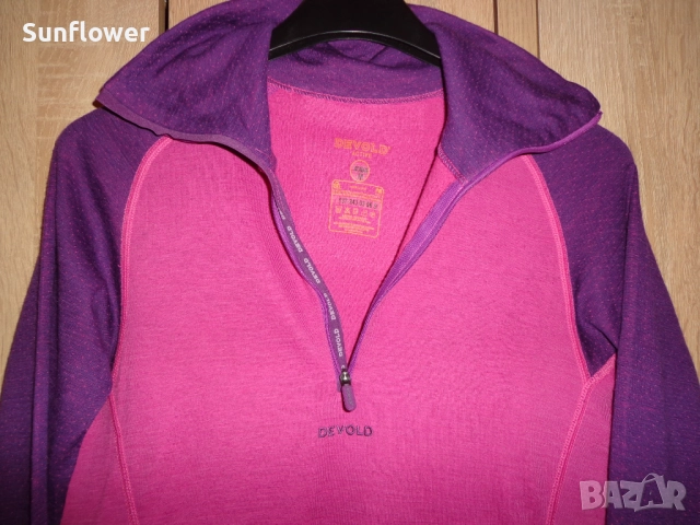 Дамска мерино термо блуза Devold Active розова, размер L 80% мериносова вълна, 20% полиамид  