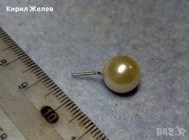 СТАРА ПЕРЛЕНА ОБЕЦА КЛАСИЧЕСКИ МОДЕЛ с ЩИФТ от БЛАГОРОДНА СТОМАНА 48246, снимка 7 - Обеци - 49732948