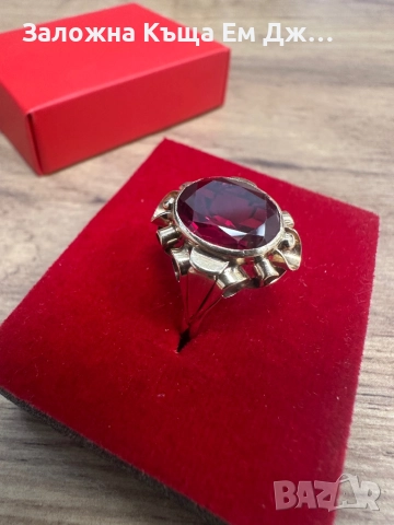 Руски златен пръстен с рубин  ⭐️583, снимка 5 - Пръстени - 51908771