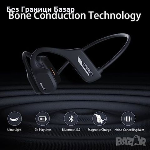 Нови Hiteblaz Bone X2 - Отворен Дизайн, Bluetooth 5.2, Водоустойчиви за Плуване, снимка 4 - Bluetooth слушалки - 45352005