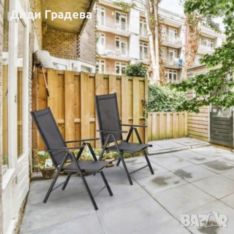 Сгъваем стоманен стол с регулиране на облегалката - издръжливост и елегантен дизайн, снимка 6 - Градински мебели, декорация  - 53842943