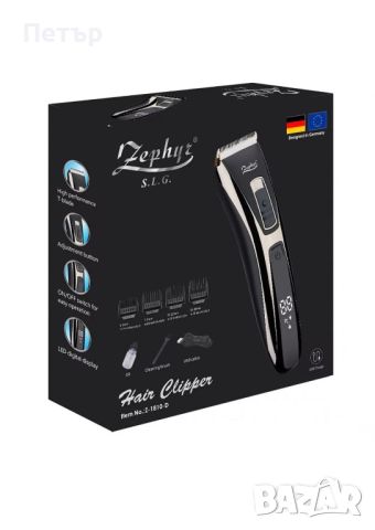 Машинка за подстригване ZEPHYR ZP 1810 D, LED дисплей, Безжична употреба, Включени аксесоари, Черен , снимка 2 - Машинки за подстригване - 46700465