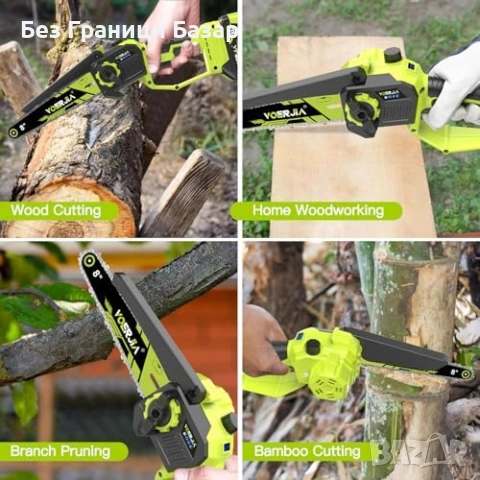 Нов Мини акумулаторен трион 750W безчетков 6" 8" 2 батерии за градина двор, снимка 6 - Други инструменти - 54093929