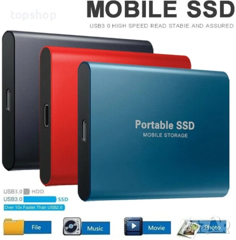 SSD външен диск, преносим SSD външен диск USB 3.0 12tb, 9tb, 4tb високоскоростен твърд диск ..., снимка 5 - Твърди дискове - 52726050