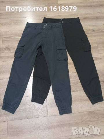 Ватиран Карго панталон - черен и графит