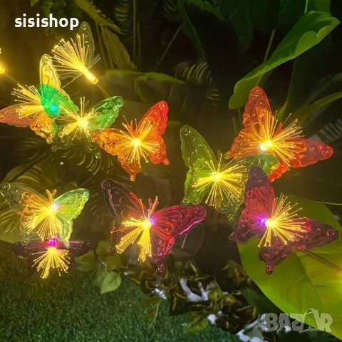 Декоративни соларни лампи с пеперуди – Водоустойчиви RGB цветове, идеални за цветни лехи и алеи 4986, снимка 4 - Декорация за дома - 54070683