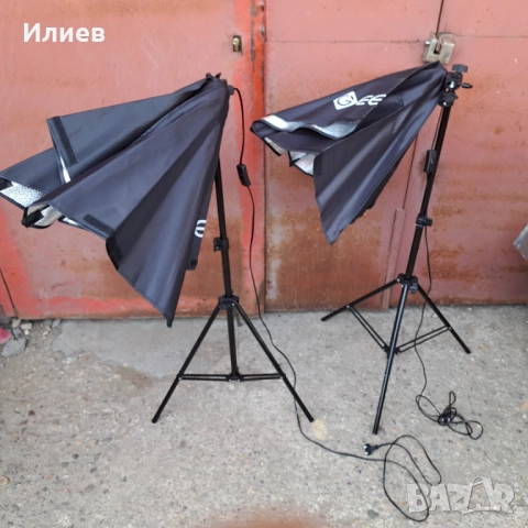 Комплект студийно осветление GEEKOTO, 2 светлини със статив и софтбокс, снимка 4 - Чанти, стативи, аксесоари - 51439078