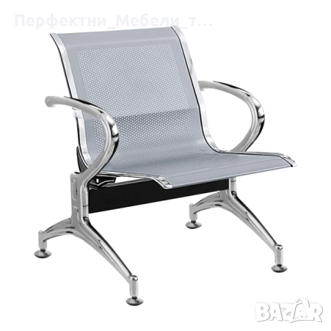 Метална посетителска пейка за чакалня 5 места,пейка петица,пейка за 5 човека, снимка 4 - Градински мебели, декорация  - 52565326