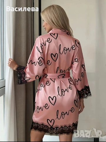 Халат сатенен, снимка 2 - Нощници - 53824919